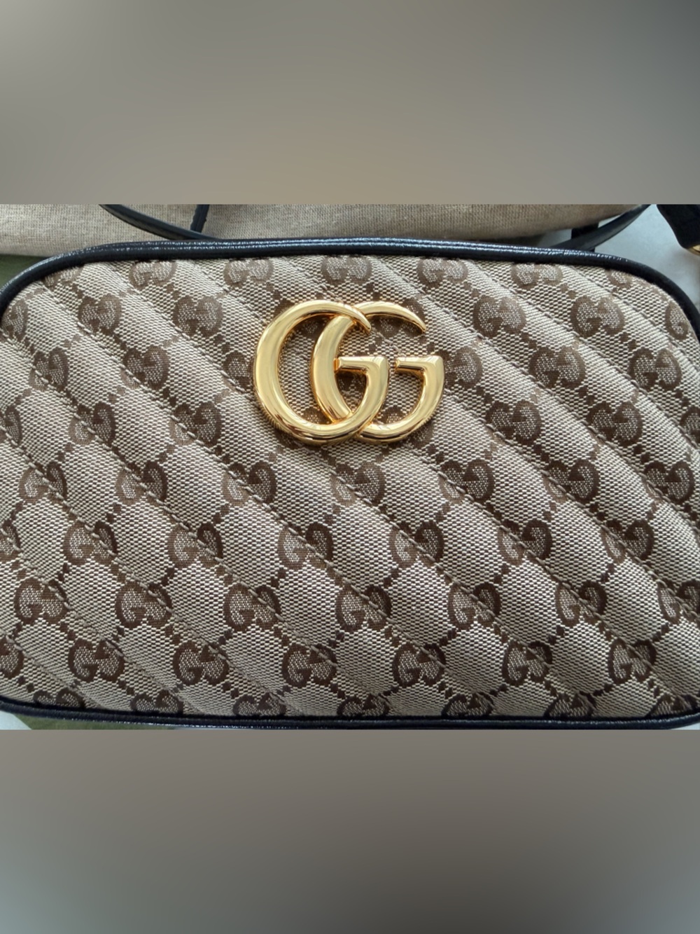 Gucci GG Marmont Shoulder Bag Quilted GG Canvas with leather - Picture 3 of 16